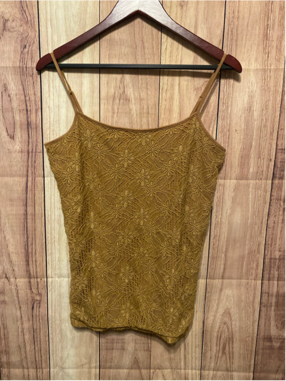 Ann Taylor Factory Large Brown lace tank top cami camisole shirt top